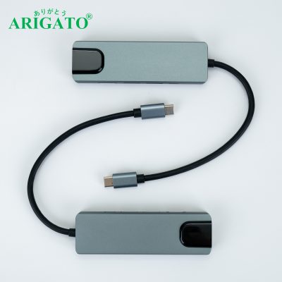 Typec - 5in1 ( Lan + PD + 2 USB 3.0 + HDMI )