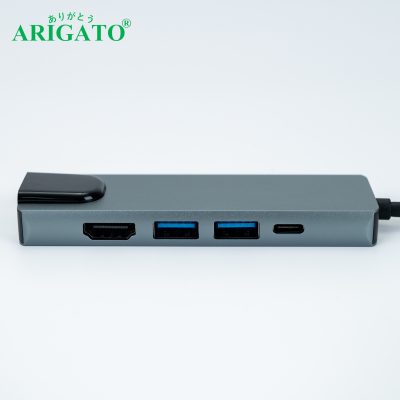 Typec - 5in1 ( Lan + PD + 2 USB 3.0 + HDMI )